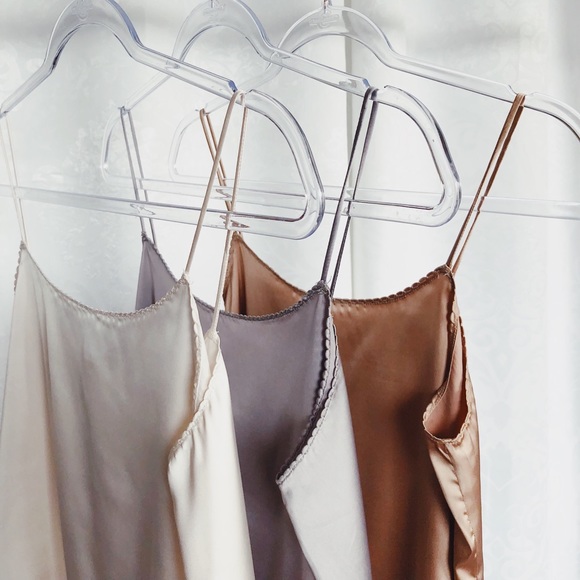 Last 1✨🆕Zooey Taupe Satin Cami Tank Top - Picture 6 of 8